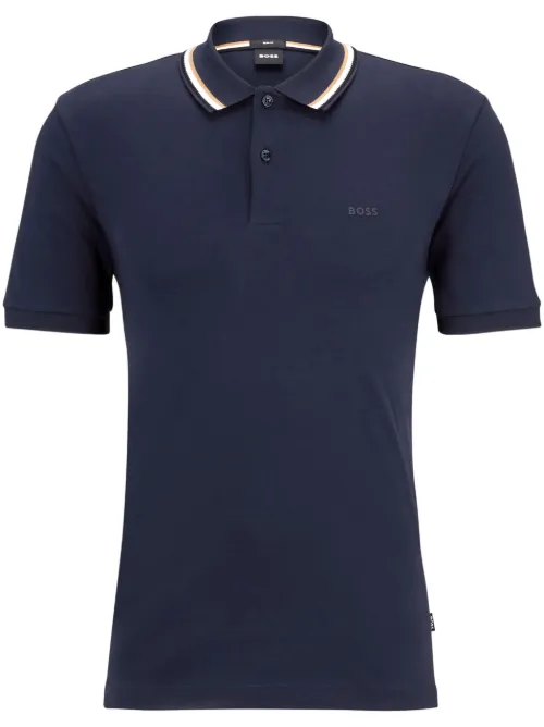 BOSS polo à bords rayés - Bleu - BOSS - Modalova