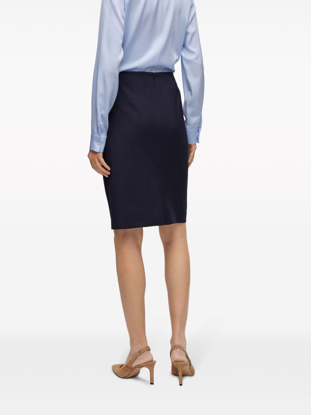 Shop Hugo Boss Vileah Pencil Skirt In Blue