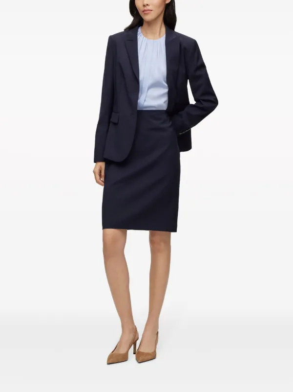 BOSS Vileah Pencil Skirt | Blue | FARFETCH