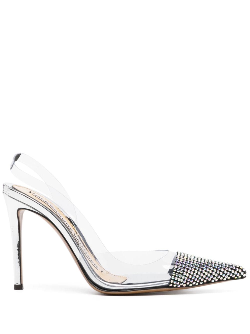 Shop Alexandre Vauthier Amber Ghost 100mm Pumps In Silver