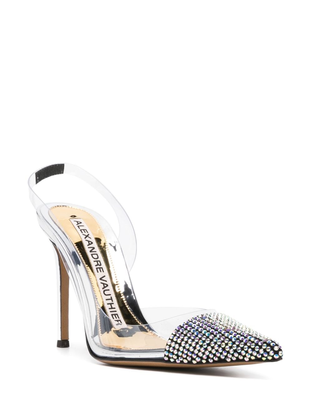 Shop Alexandre Vauthier Amber Ghost 100mm Pumps In Silver