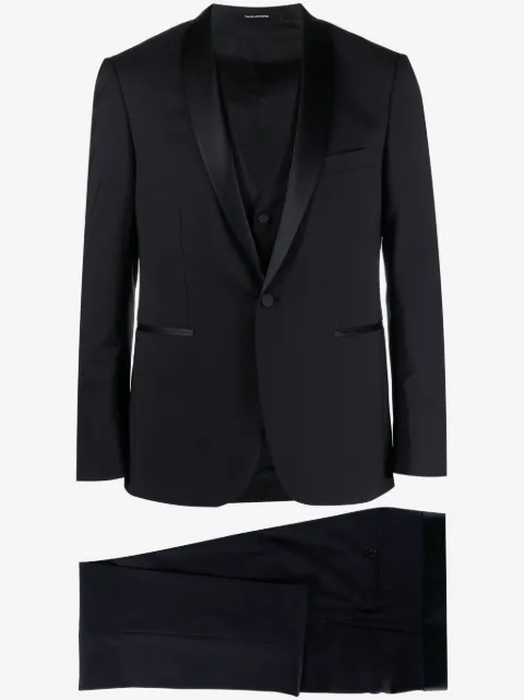 Tagliatore single-breasted virgin wool blend suit