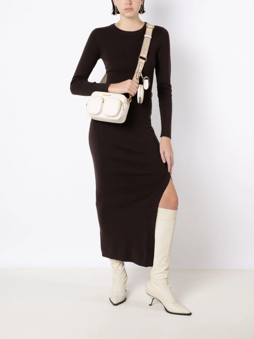 Michael Kors Jet Set leren crossbodytas Wit