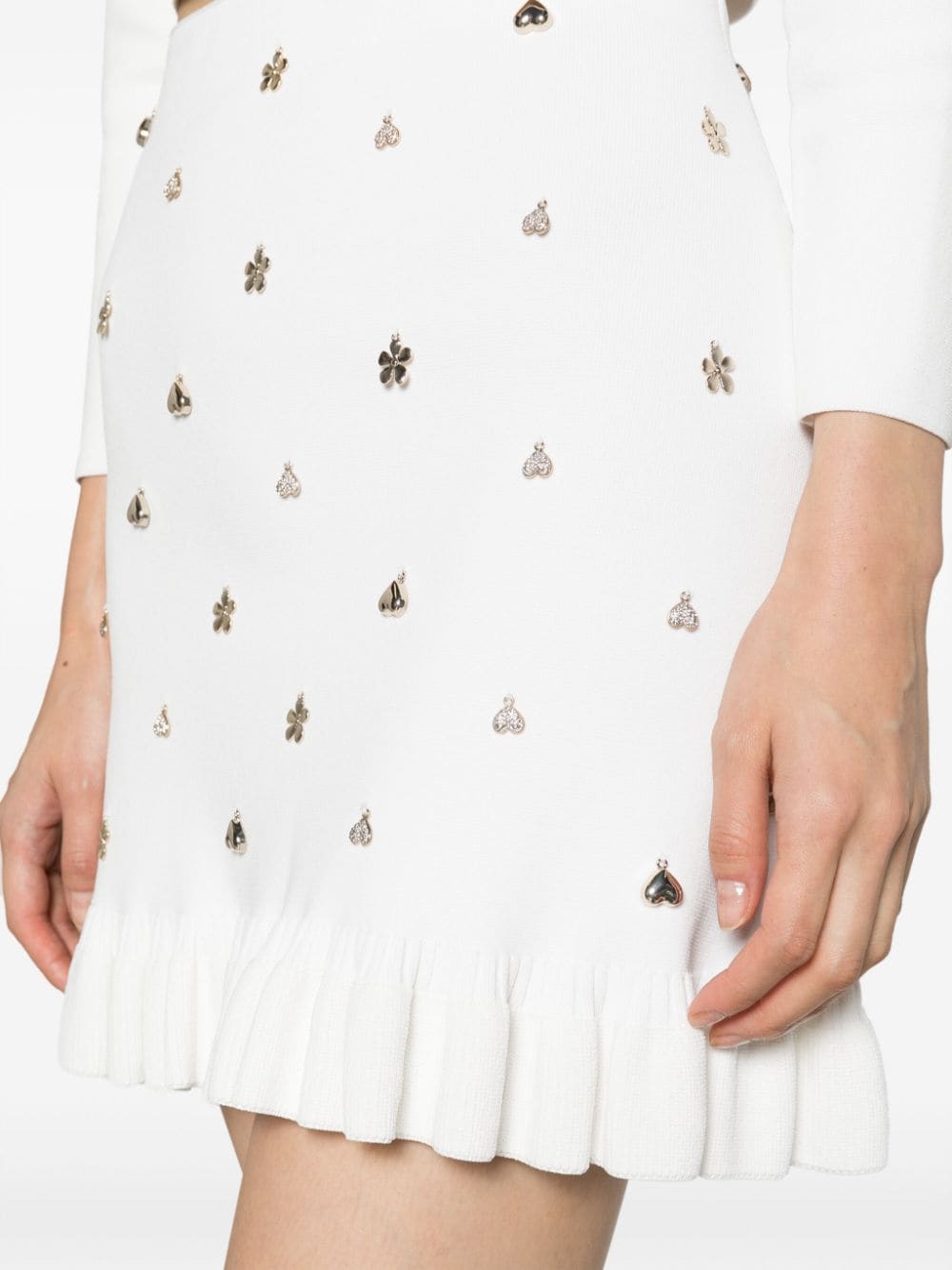 Shop Sandro Charm-detail Miniskirt In White