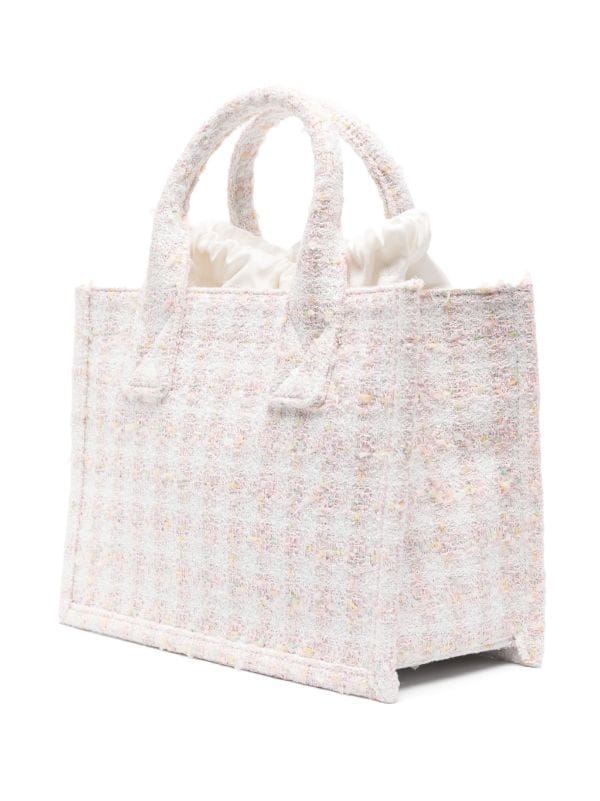 SANDRO logo-patch Tweed Tote Bag - Farfetch