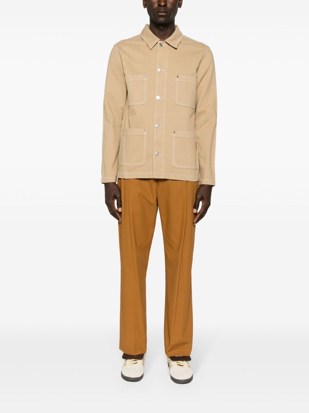 SANDRO Twill katoenen shirtjack - Beige