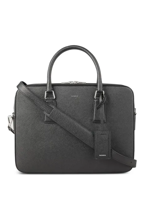 SANDRO reconstituted leather briefcase