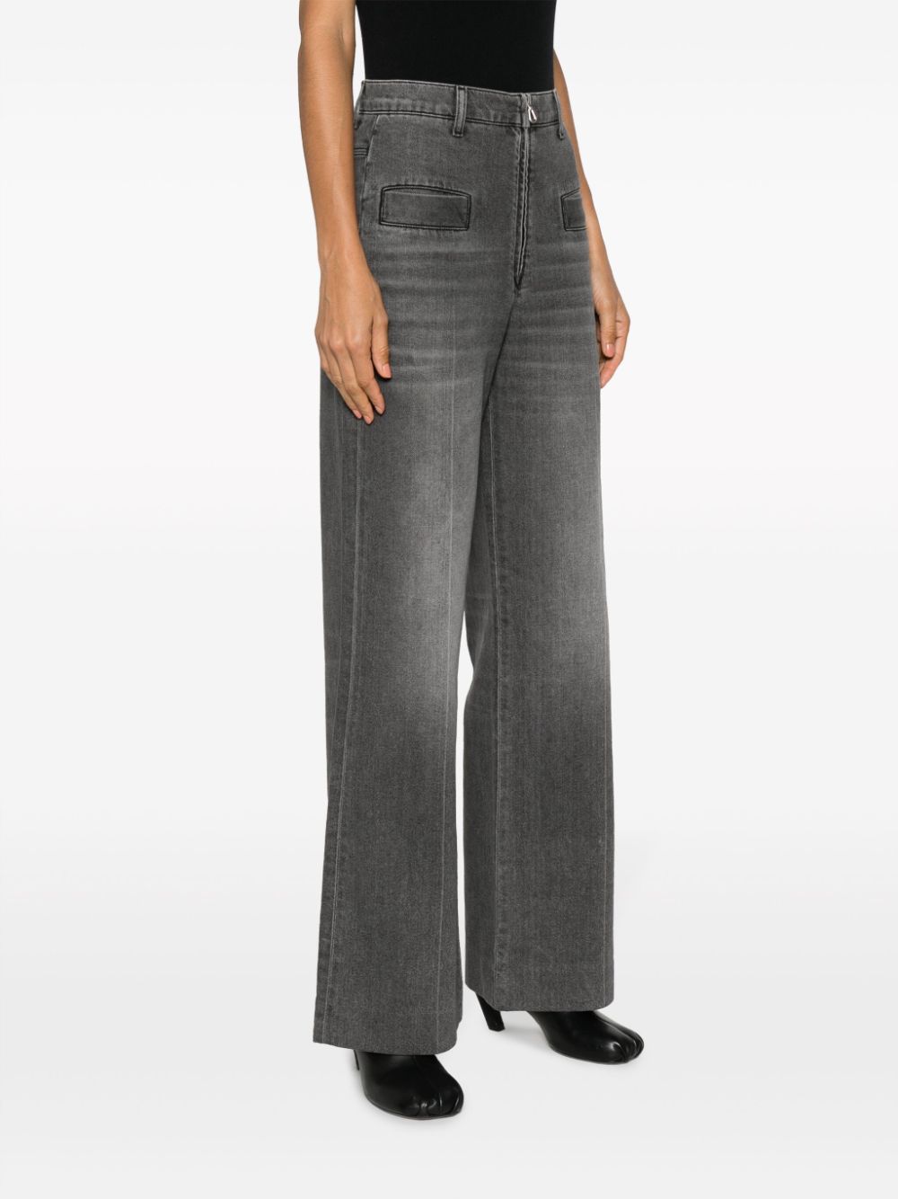 SANDRO Jeans met wijde pijpen Grijs