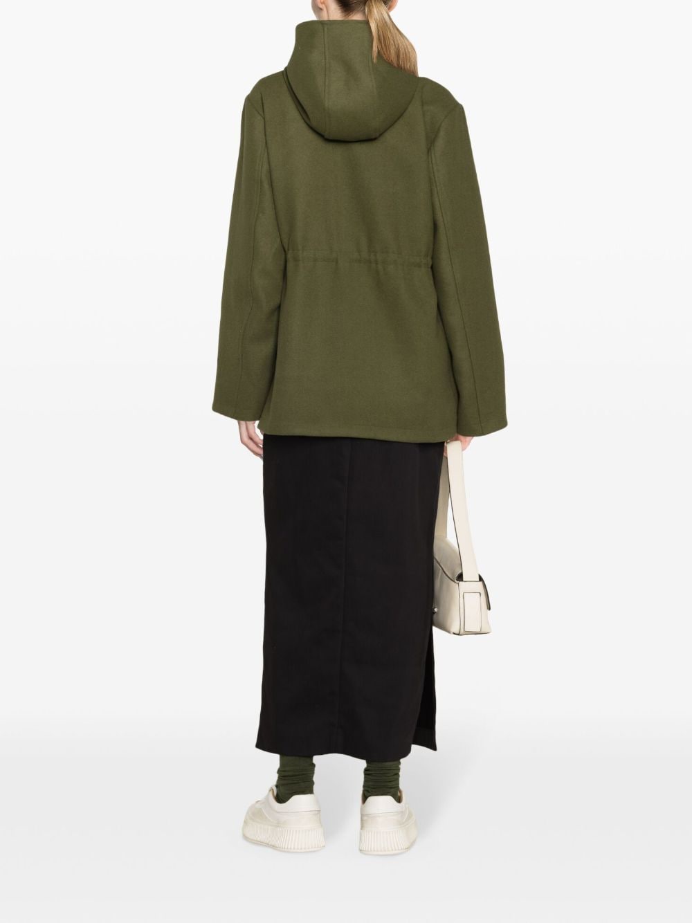 Shop Claudie Pierlot Reversible Hooded Short Coat In 绿色