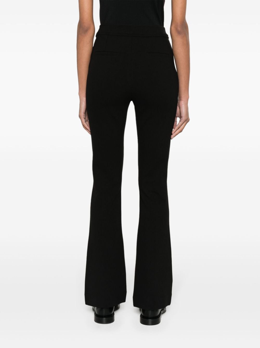 Shop Claudie Pierlot Stitched-fold Detailed Flared Trousers In Black