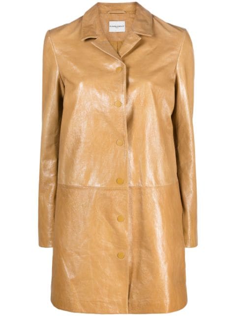Claudie Pierlot single-breasted leather coat