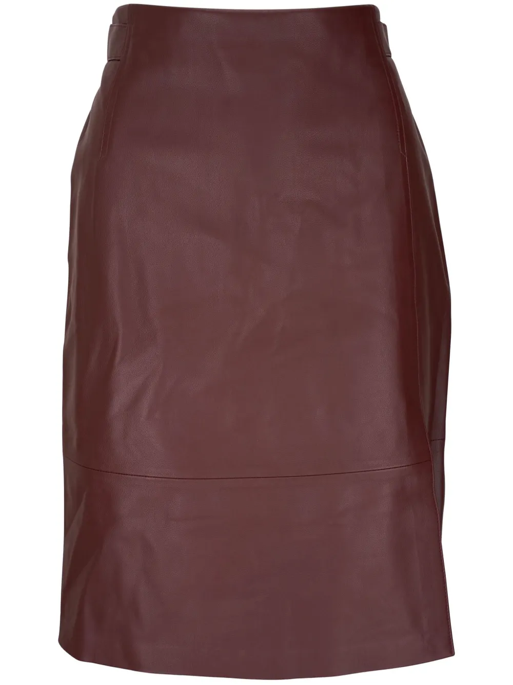 Vince Leather Pencil Skirt In 红色