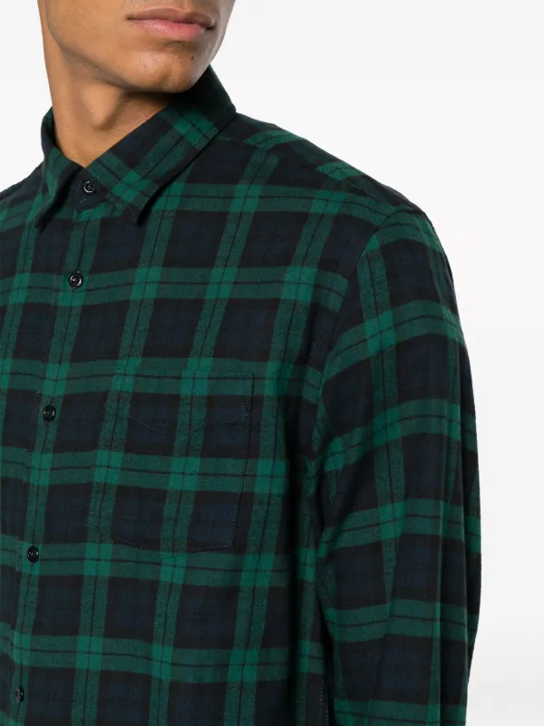 subculture WOOL CHECK SHIRT GREEN subculture sc wool check