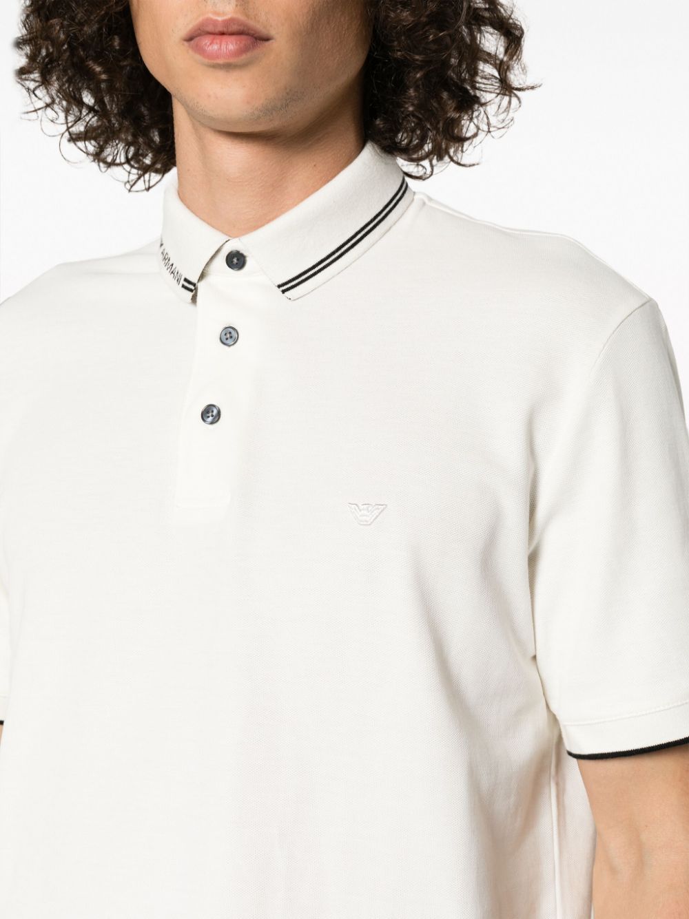 Emporio Armani logo-collar cotton polo shirt Men