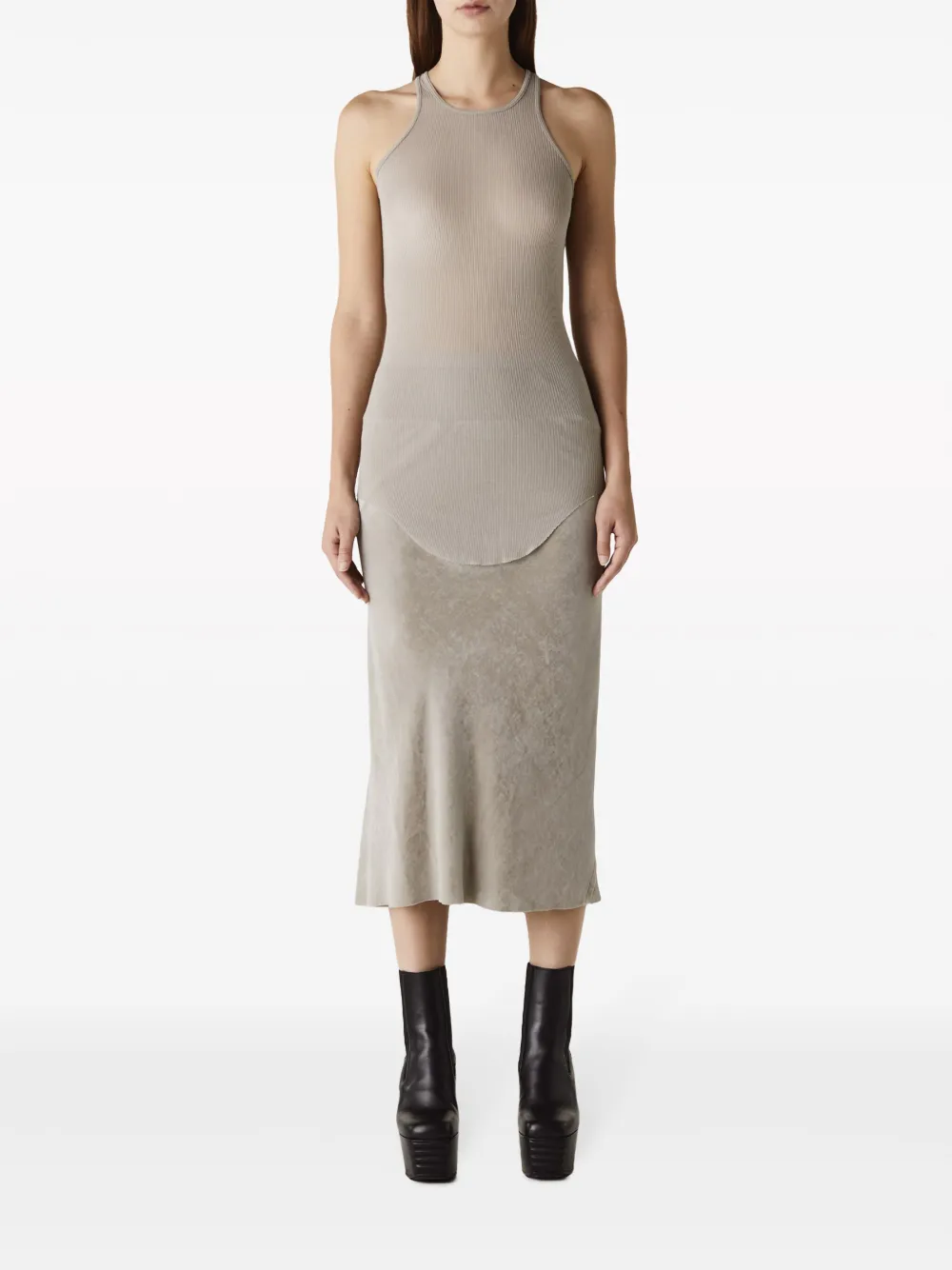 Rick Owens Ribgebreide top - Grijs