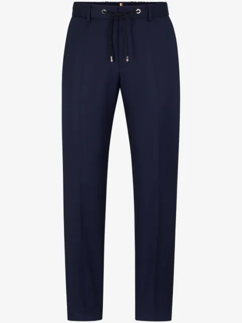 BOSS slim-fit trousers in virgin-wool serge