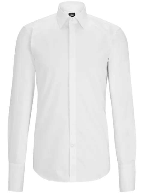 BOSS spread-collar cotton shirt