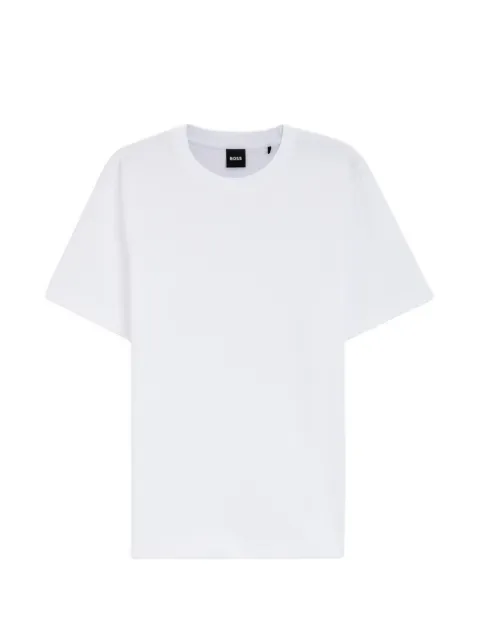 BOSS bubble-jacquard structure T-shirt in a cotton blend
