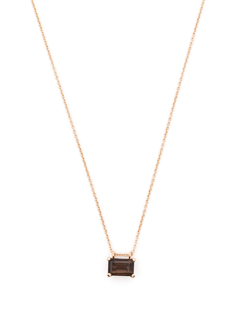 Ginette Ny 18kt Yellow-gold Mini Cocktail Smoky Quartz Necklace In Pink