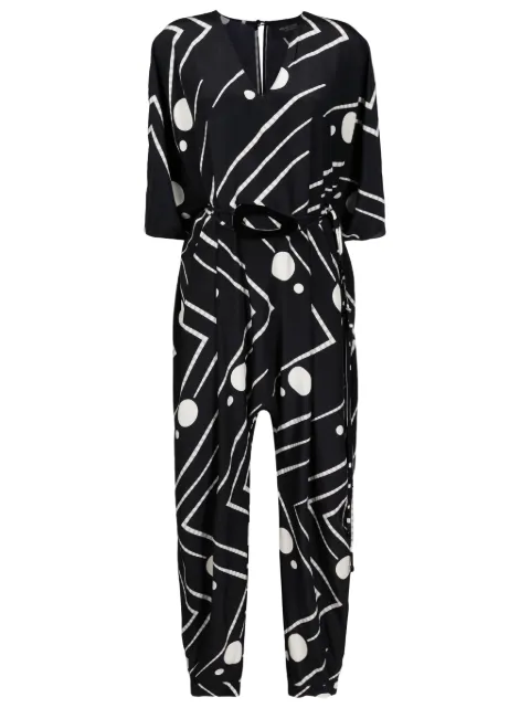 Adriana Degreas Deco geometric-print silk jumpsuit