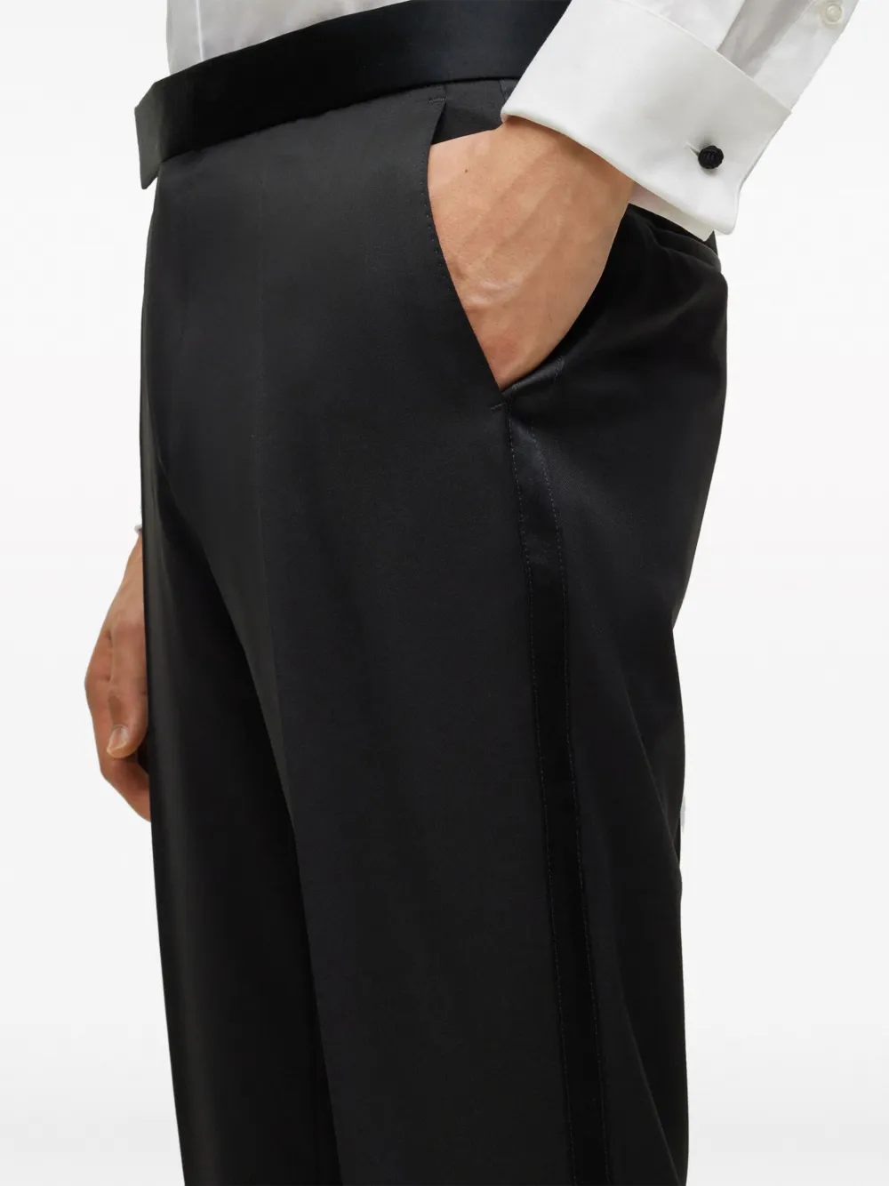 BOSS Broek met toelopende pijpen Zwart