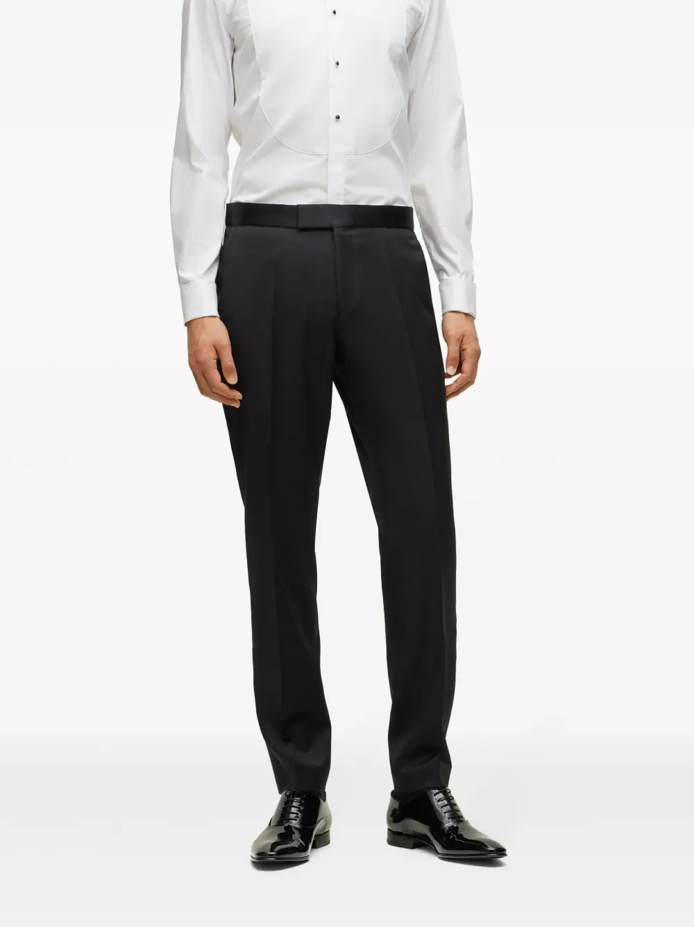 BOSS Broek met toelopende pijpen Zwart