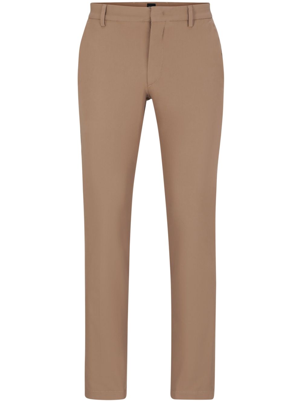 HUGO BOSS LOGO-EMBROIDERED COTTON-BLEND TAPERED TROUSERS