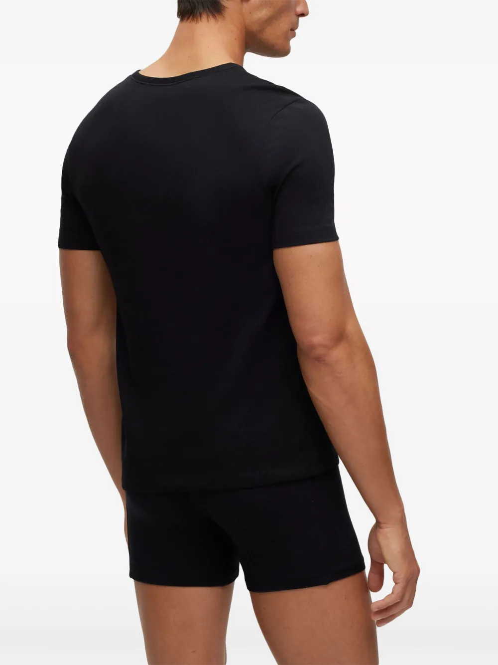 BOSS Katoenen pyjama met ronde hals Zwart