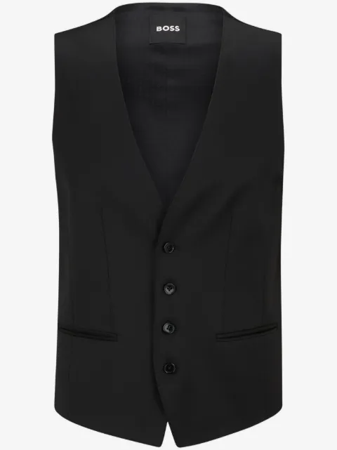 BOSS Gilet met enkele rij knopen