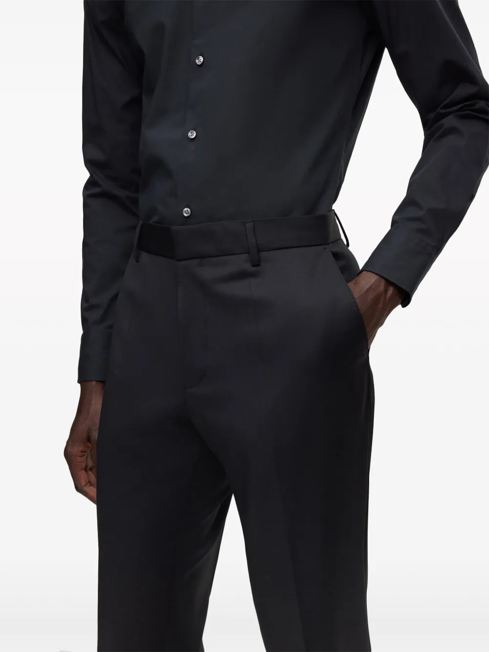 BOSS Straight pantalon Zwart