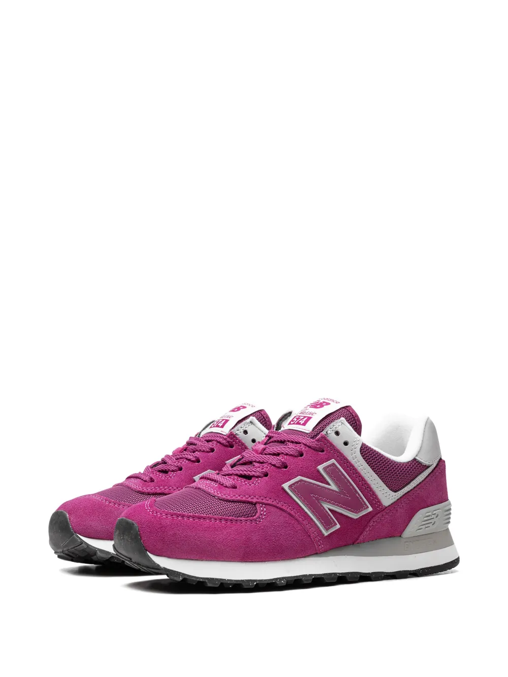 Shop New Balance 574 "pink Suede" Sneakers