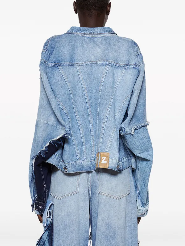 Natasha Zinko Asymmetric denim-patchwork Jacket - Farfetch