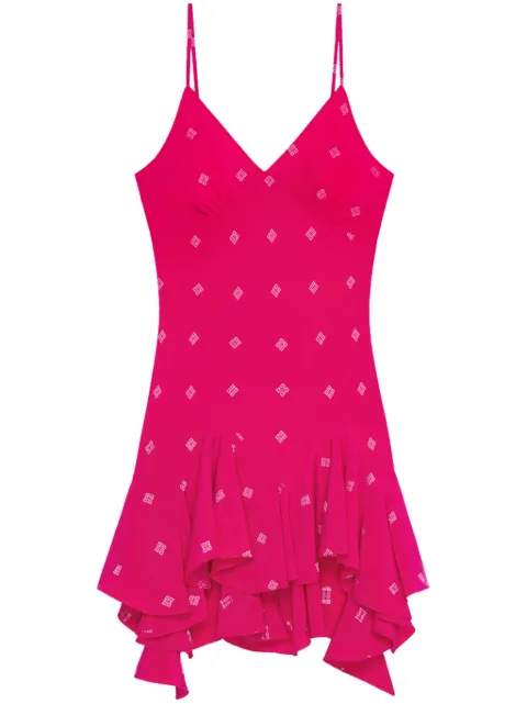 Givenchy 4G-embroidered silk-blend minidress