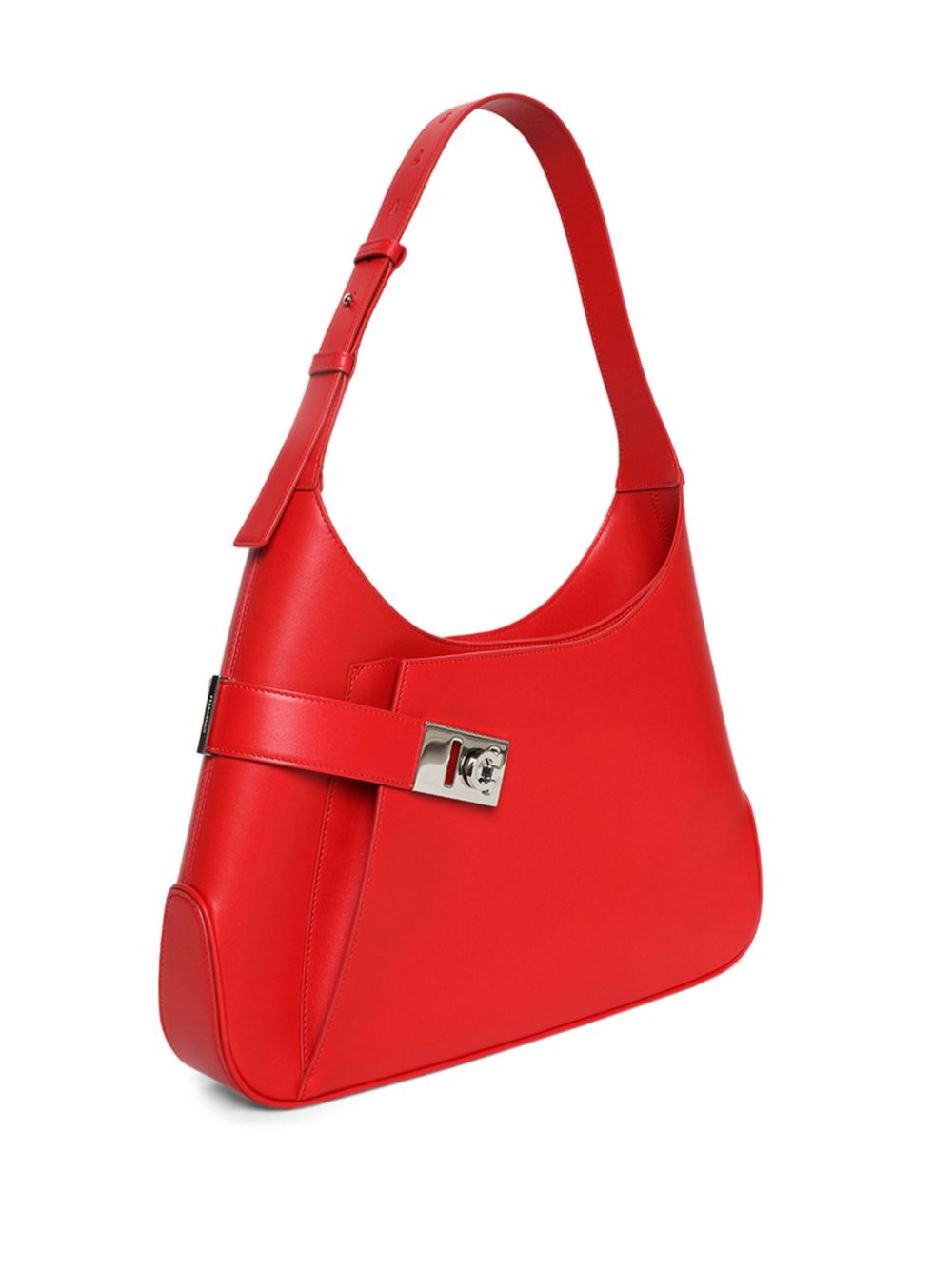 Shop Ferragamo Large Hobo Leather Shoulder Bag In Red