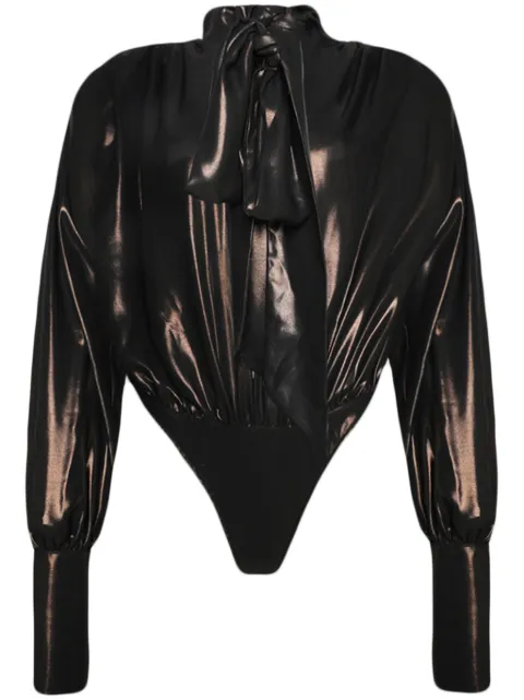 LaQuan Smith pussy-bow drapd bodysuit