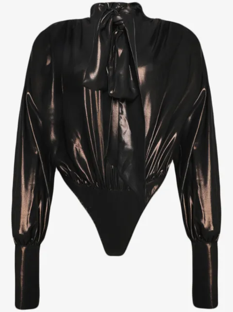 LaQuan Smith pussy-bow drapd bodysuit