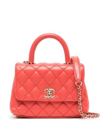 Preloved CHANEL Bubblegum Pink Quilted Caviar Leather Mini Top