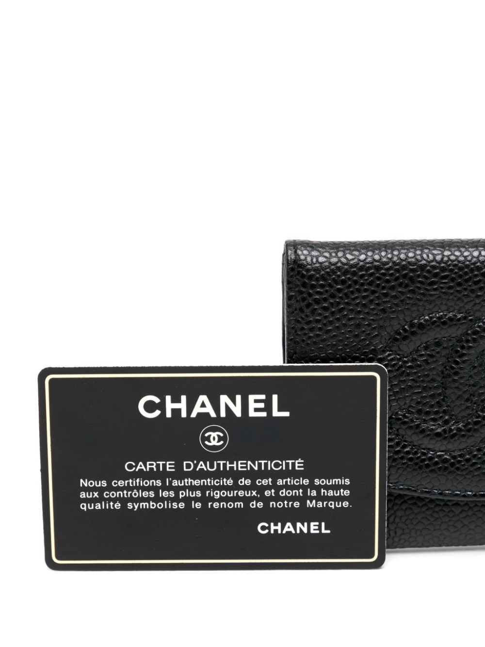 Pre-owned Chanel Cc Logo-embossed Coin Purse In Black
