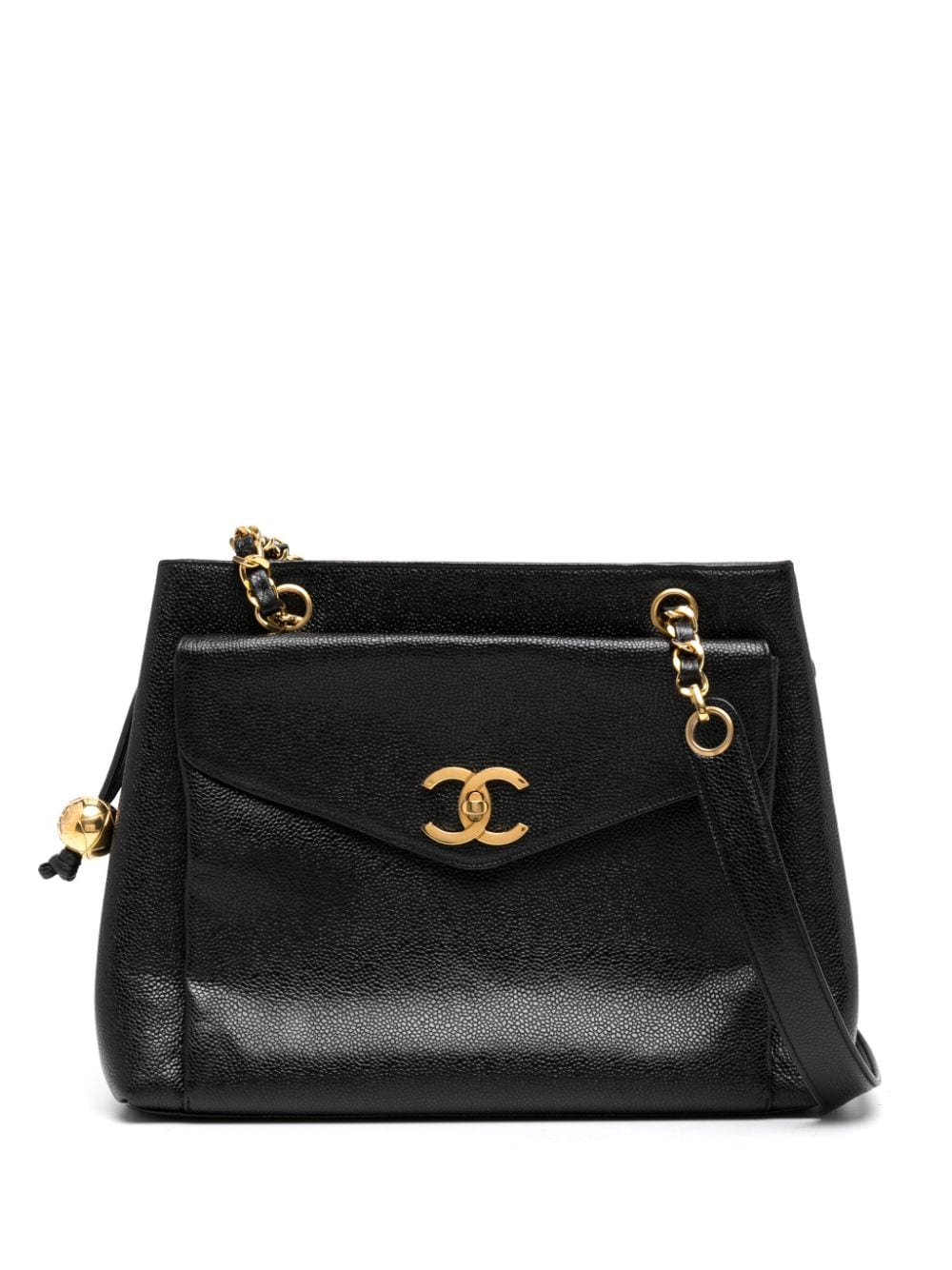 Pre-owned Chanel Cc Turn-lock Shoulder Bag In Black