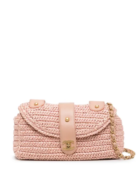 CHANEL Pre-Owned CC woven raffia shoulder bag