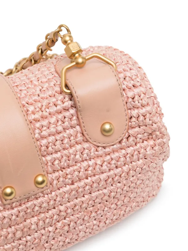 CHANEL Pre-Owned ココマーク ラフィア ショルダーバッグ | ピンク