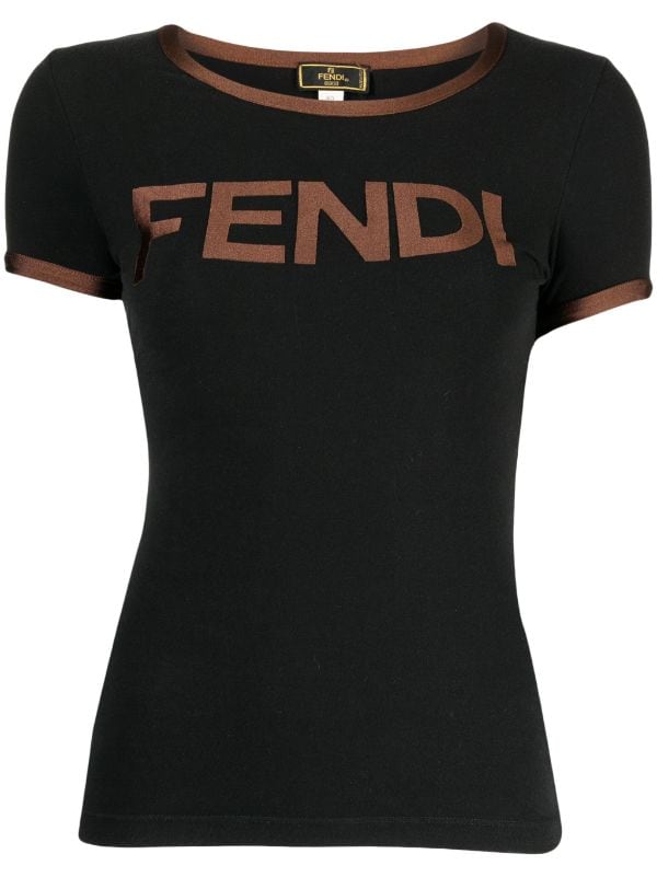 Fendi Pre-Owned logo-print Cotton T-shirt - Farfetch