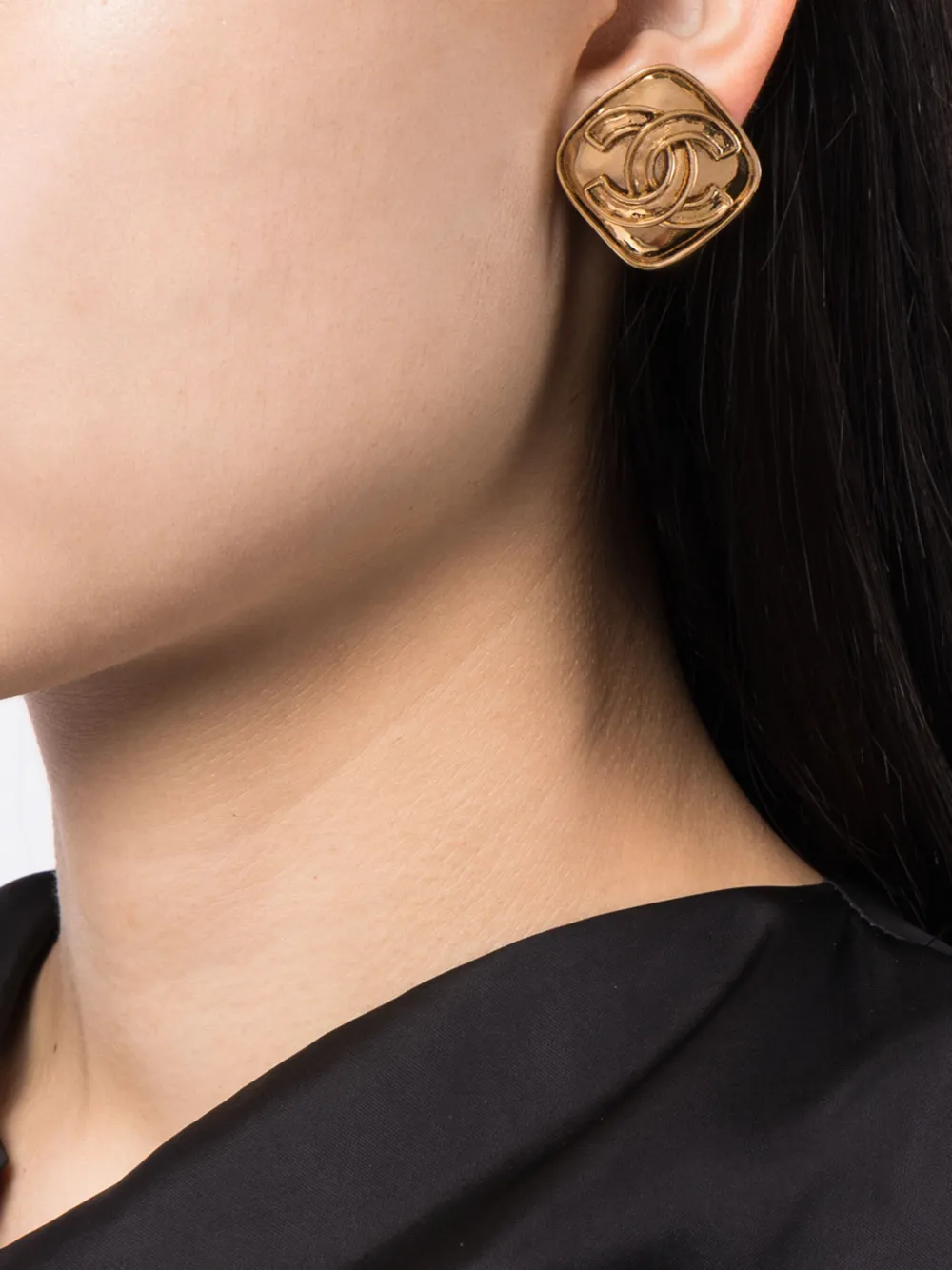 CHANEL Pre-Owned Pre-owned oorclips met CC-logo - Goud