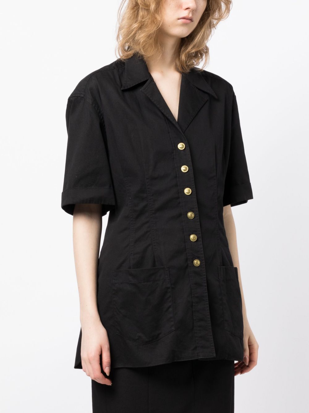 CHANEL CC-buttoned cotton shirt Women