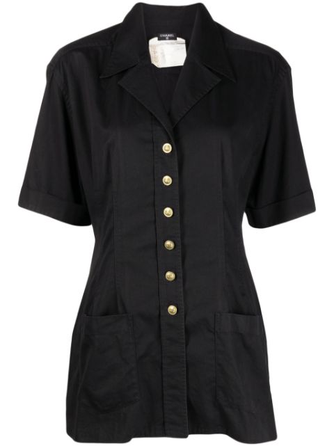 HOT SALE CHANEL CC-buttoned cotton shirt Women