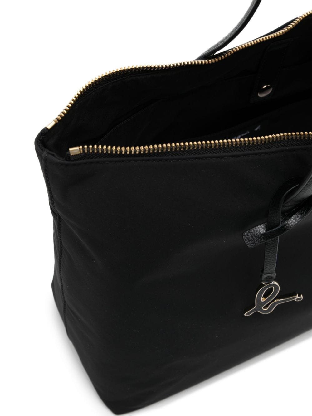 Shop Agnès B. Top-handles Leather-trim Tote In Black