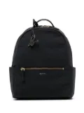 agnès b. logo-plaque leather-trim backpack - Black