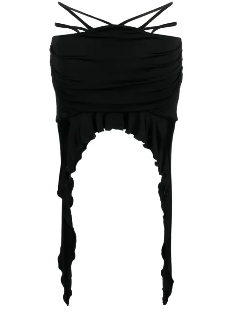 MISBHV cut-out asymmetric ruched miniskirt