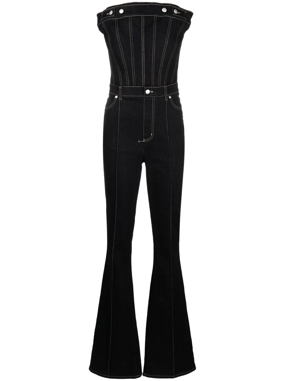 Alexander McQueen Strapless jumpsuit Blauw