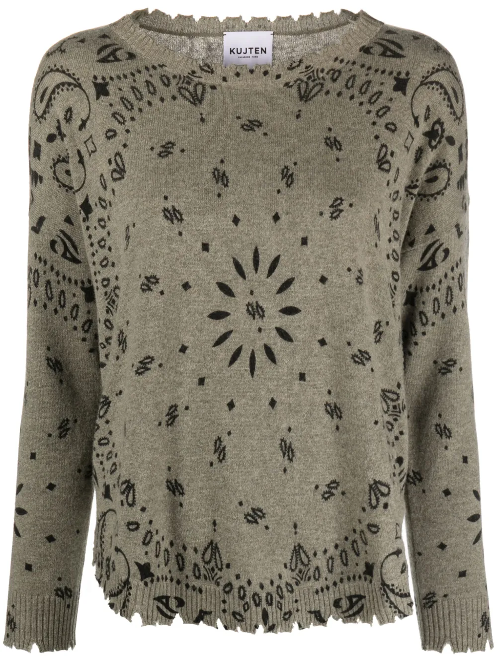 kujten intarsia-knit cashmere jumper - Verde